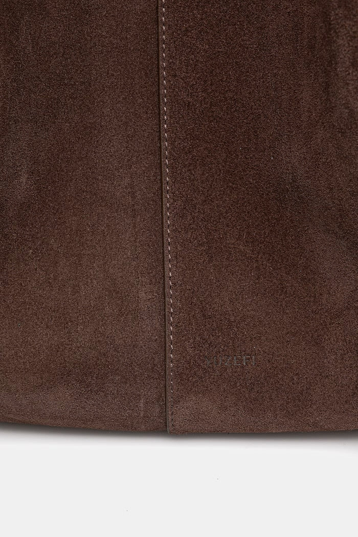 Yuzefi Mochi XL Shopper Semišová Kabelka Hnědá YUZRS26-HB-XLM-S026