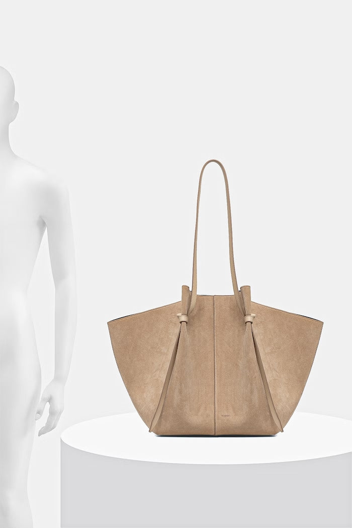Yuzefi XL MOCHI Shopper Semišová Kabelka Béžová YUZSS26-HB-XLM-S007