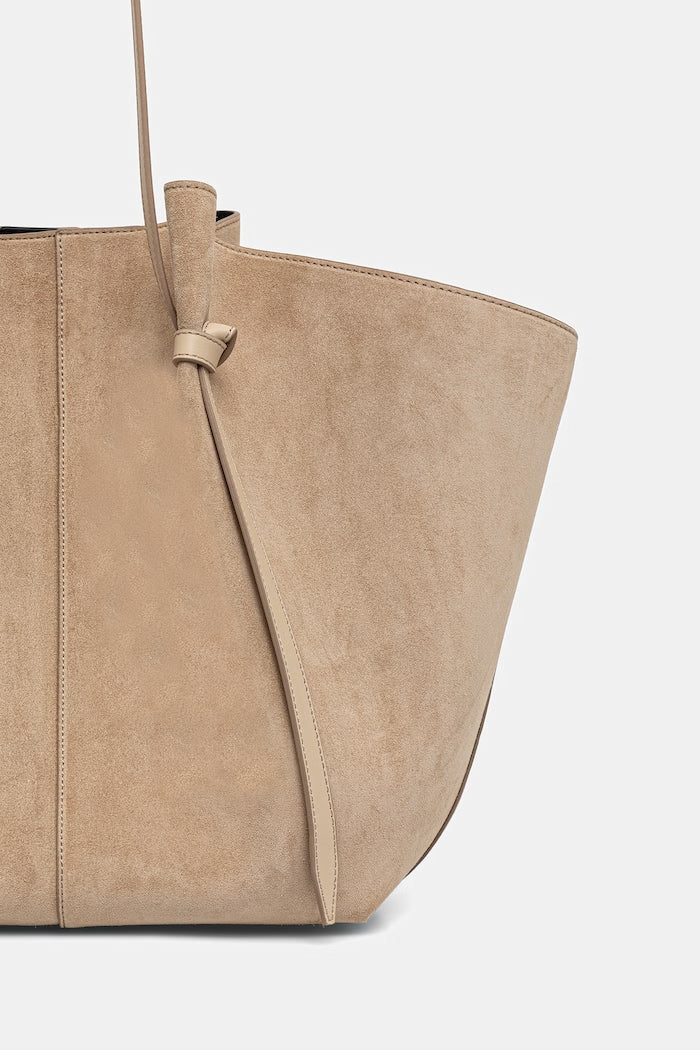 Yuzefi XL MOCHI Shopper Semišová Kabelka Béžová YUZSS26-HB-XLM-S007