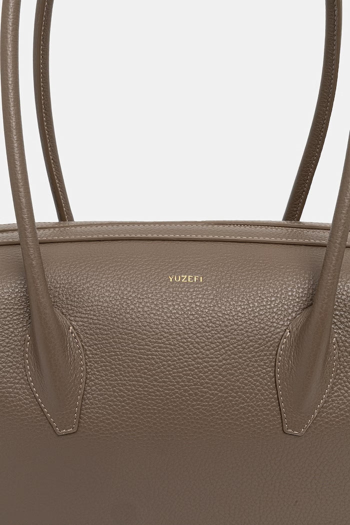 Yuzefi Brioche Duffle Shopper Kožená Kabelka Béžová YUZPF25-HB-BD-L052