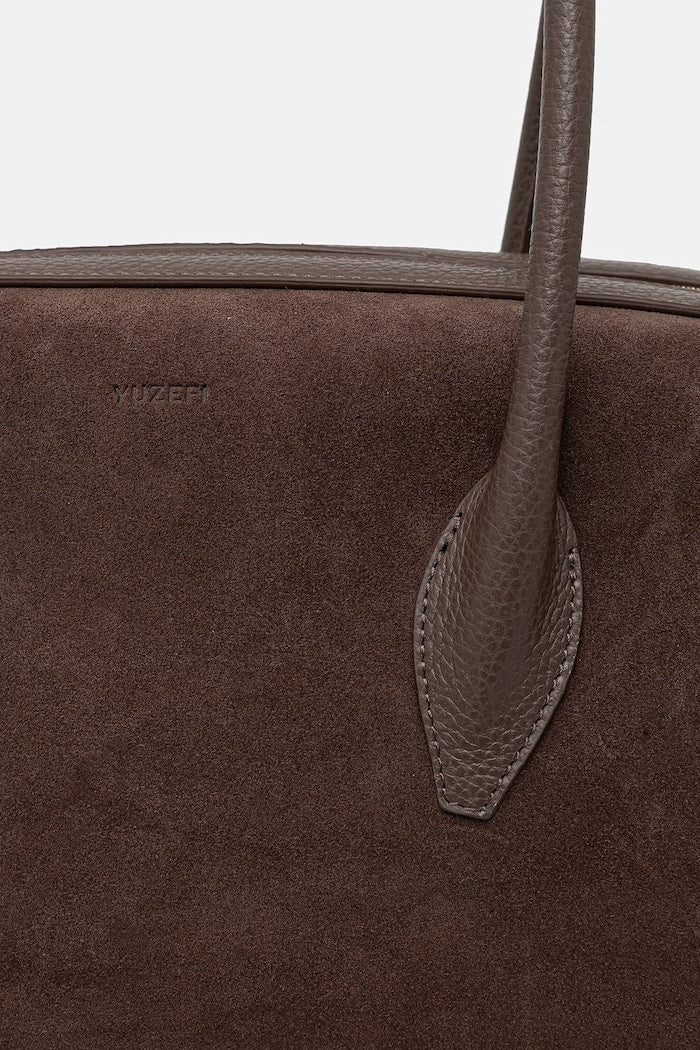 Yuzefi Brioche Duffle Semišová Shopper Kabelka Hnědá YUZRS26-HB-BD-S026