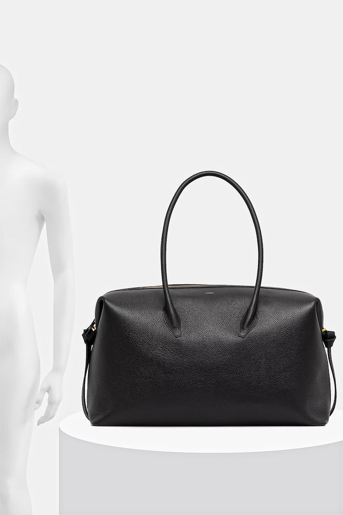 Yuzefi Brioche Weekender Shopper Kožená Kabelka Černá YUZPF25-HB-BW-L034