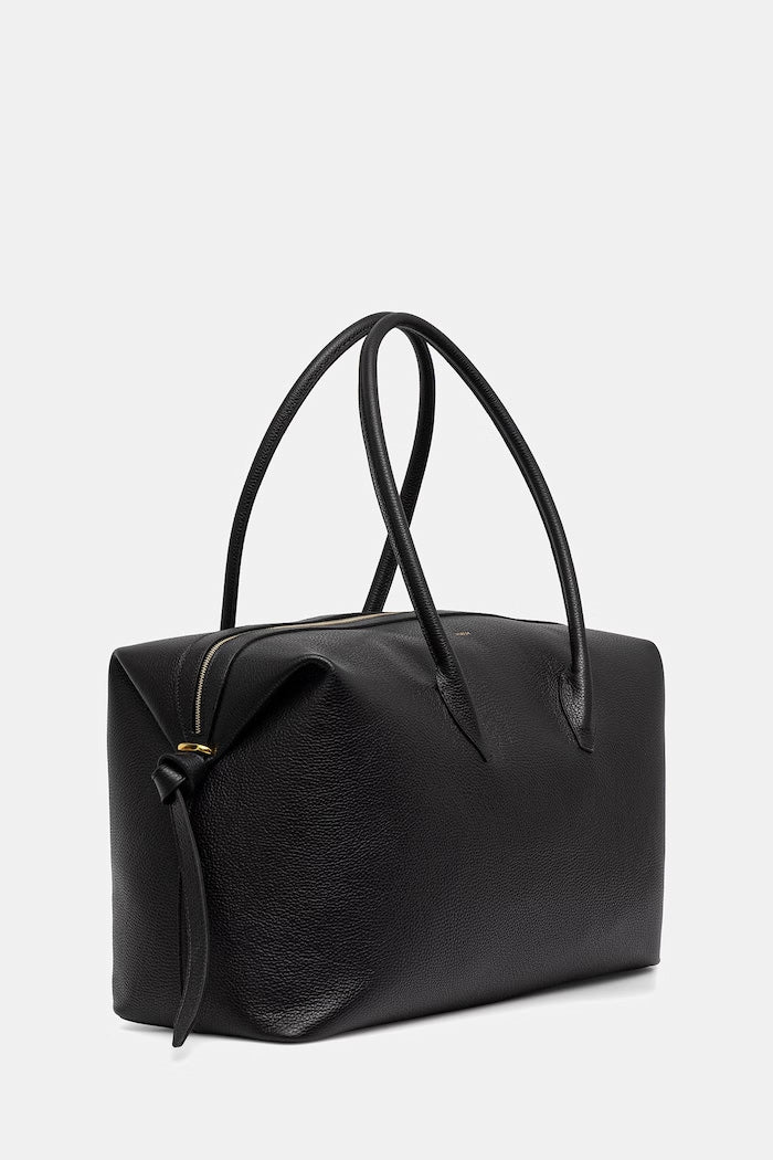 Yuzefi Brioche Weekender Shopper Kožená Kabelka Černá YUZPF25-HB-BW-L034