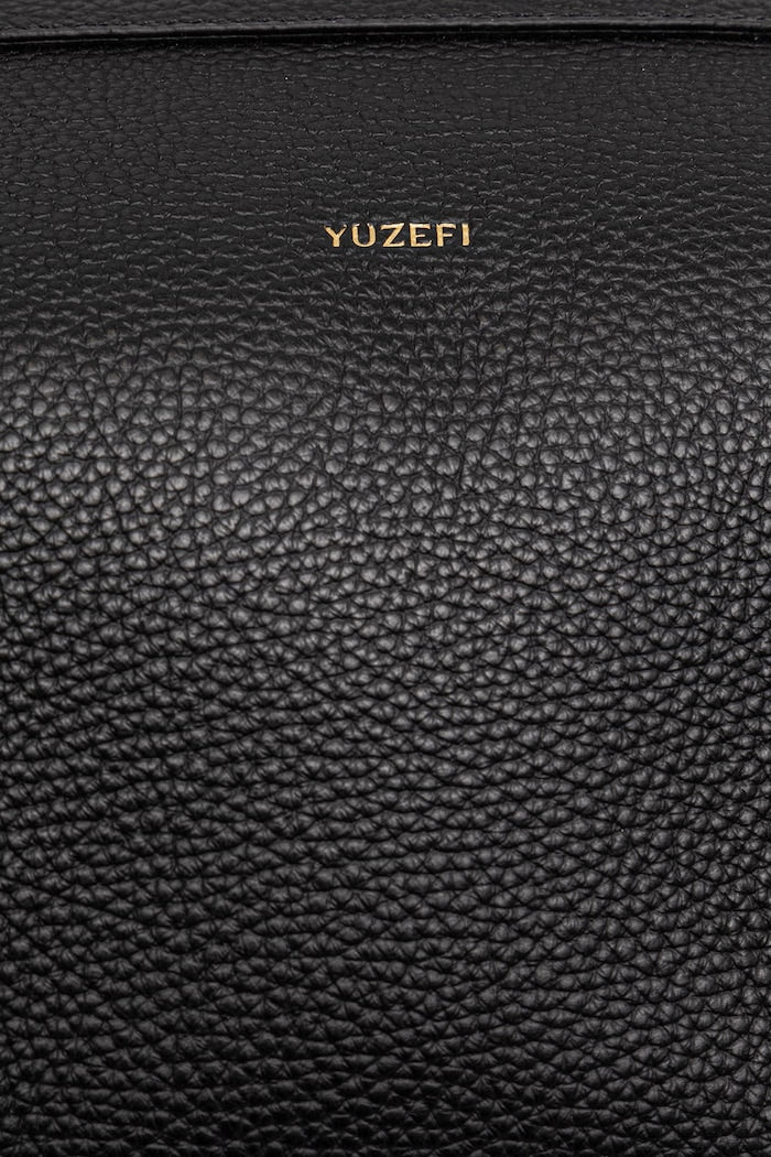 Yuzefi Brioche Weekender Shopper Kožená Kabelka Černá YUZPF25-HB-BW-L034