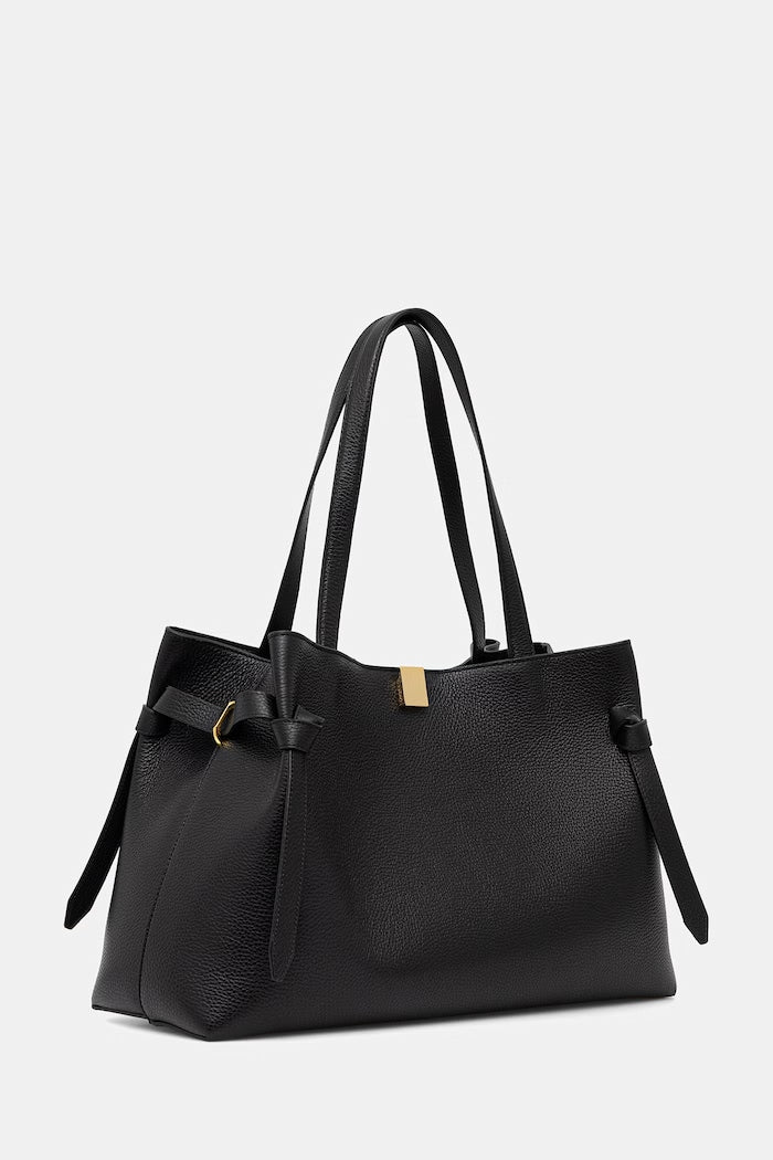 Yuzefi Gyoza Tote Shopper Kožená Kabelka Černá YUZPF25-HB-GZT-L034