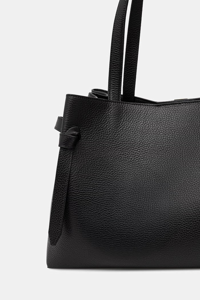 Yuzefi Gyoza Tote Shopper Kožená Kabelka Černá YUZPF25-HB-GZT-L034