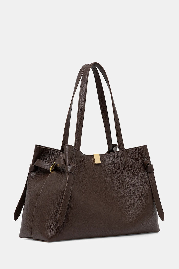Yuzefi Gyoza Tote Kožená Shopper Kabelka Hnědá