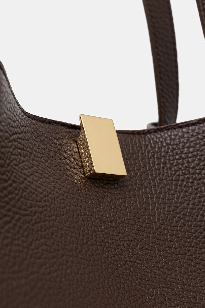 Yuzefi Gyoza Tote Kožená Shopper Kabelka Hnědá
