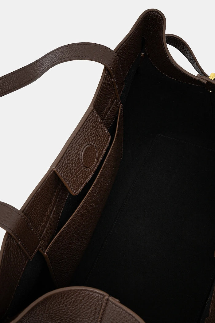Yuzefi Gyoza Tote Kožená Shopper Kabelka Hnědá
