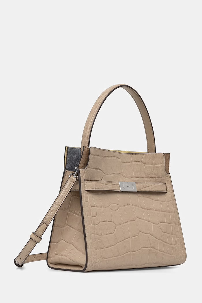 Tory Burch Lee Radziwill Satchel Kožená Kabelka Béžová 178822