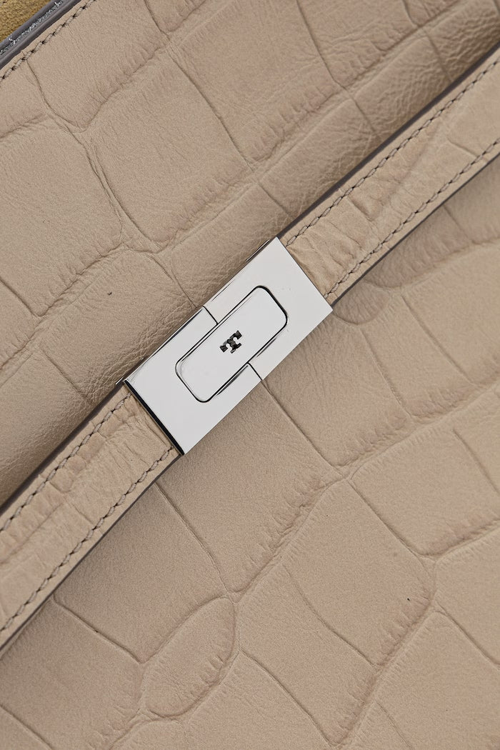 Tory Burch Lee Radziwill Satchel Kožená Kabelka Béžová 178822