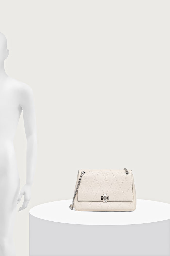 Tory Burch Charlie Crossbody Kožená Kabelka Béžová 185828