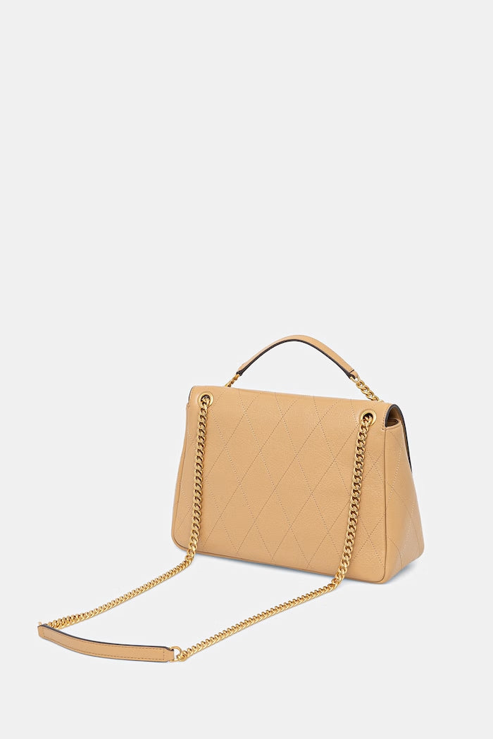 Tory Burch Charlie Crossbody Kožená Kabelka Béžová 185828