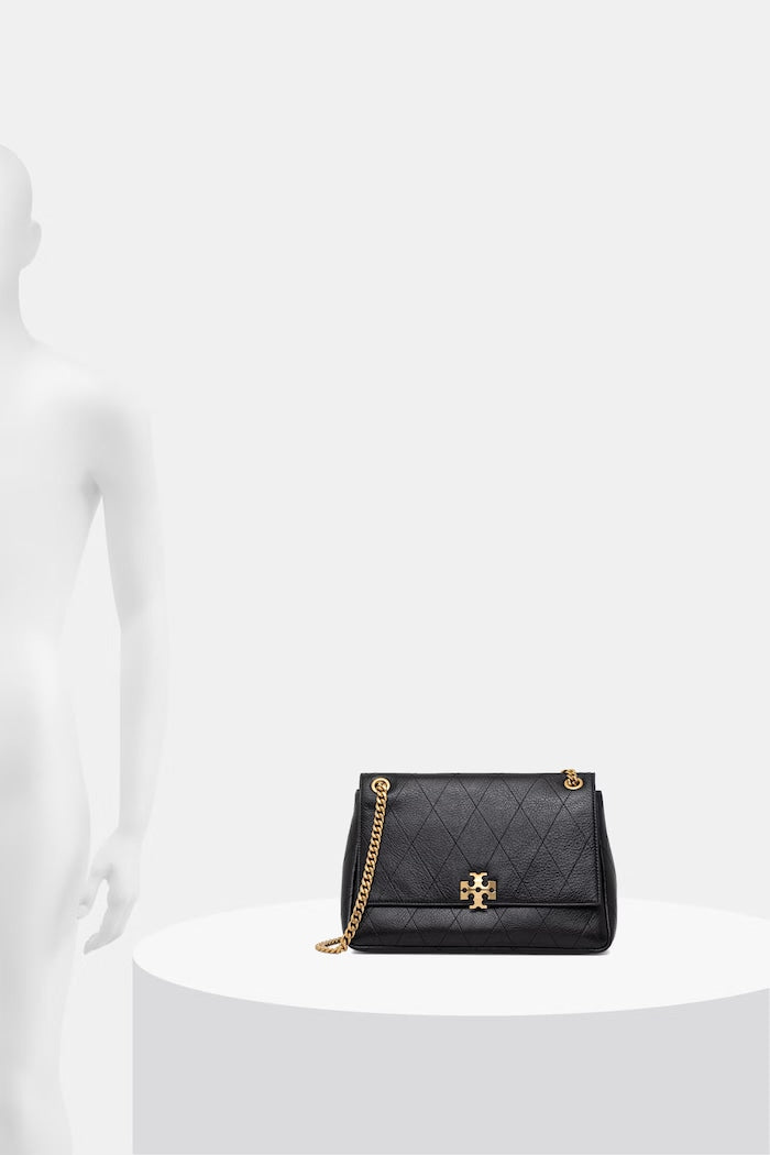 Tory Burch Charlie Crossbody Kožená Kabelka Černá 185828