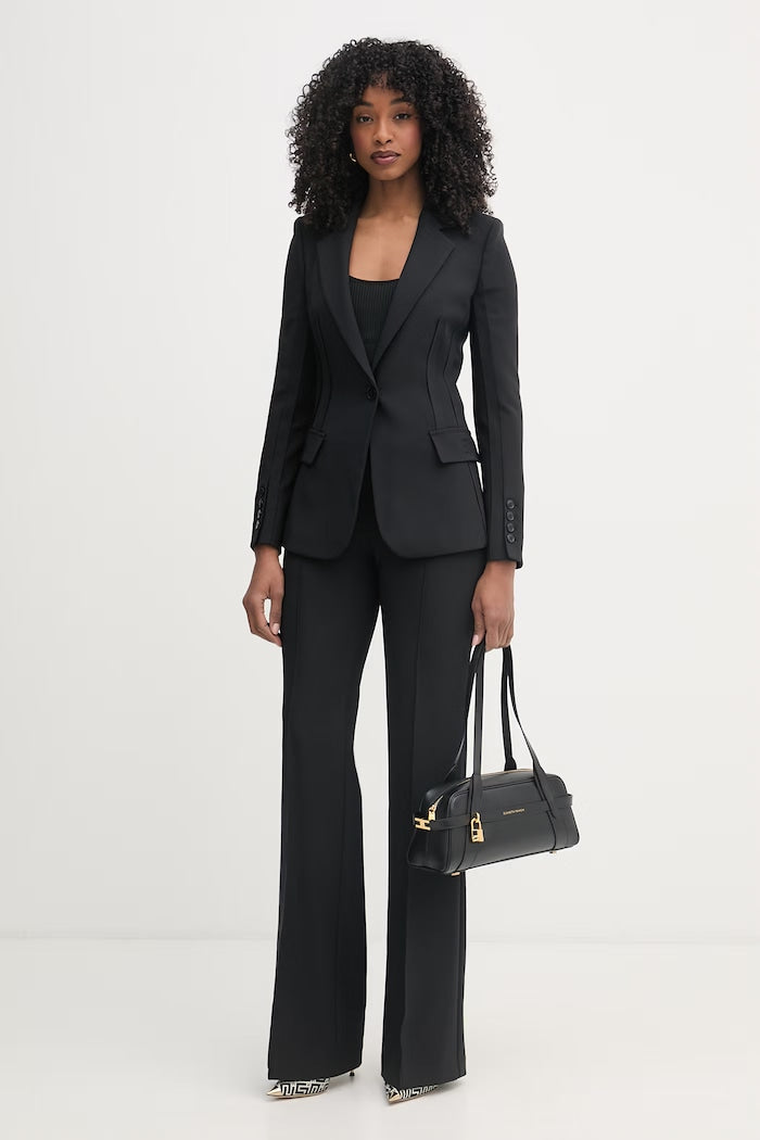 Elisabetta Franchi Baguette Kožená Kabelka Černá BS97N62E2