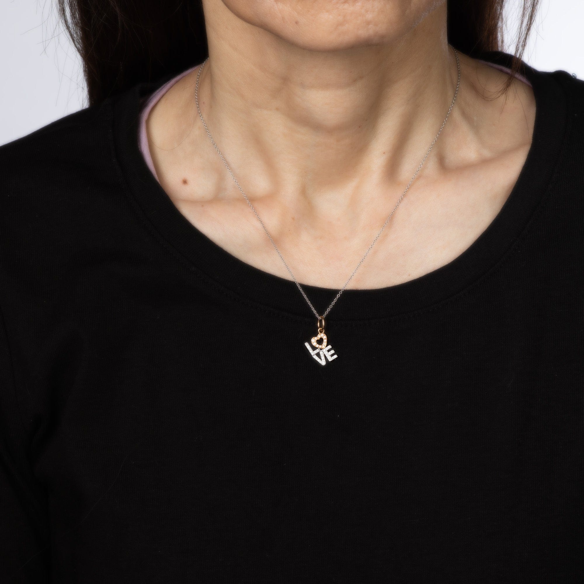 Sophie Jane Jewels Love Přívěsek z Bílého a Žlutého Zlata s Diamanty
