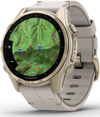Fenix 8 AMOLED 43 mm Safírové Soft Gold Nerezová Ocel Fog Gray Kožený Řemínek Dámské Hodinky