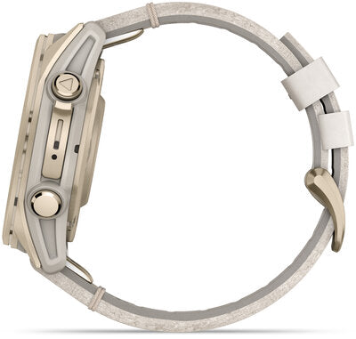 Fenix 8 AMOLED 43 mm Safírové Soft Gold Nerezová Ocel Fog Gray Kožený Řemínek Dámské Hodinky