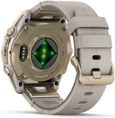Fenix 8 AMOLED 43 mm Safírové Soft Gold Nerezová Ocel Fog Gray Kožený Řemínek Dámské Hodinky