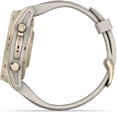 Garmin Fenix 8 AMOLED 43 mm Safírové Soft Gold Nerezová Ocel Fog Gray Silikonový Řemínek Unisex Hodinky