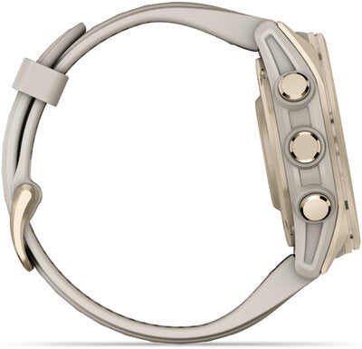 Garmin Fenix 8 AMOLED 43 mm Safírové Soft Gold Nerezová Ocel Fog Gray Silikonový Řemínek Unisex Hodinky