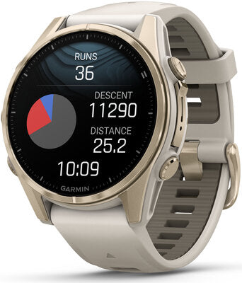 Garmin Fenix 8 AMOLED 43 mm Safírové Soft Gold Nerezová Ocel Fog Gray Silikonový Řemínek Unisex Hodinky