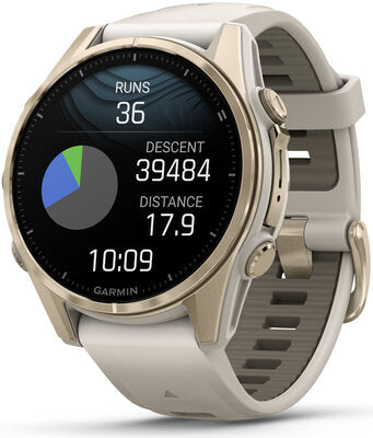 Garmin Fenix 8 AMOLED 43 mm Safírové Soft Gold Nerezová Ocel Fog Gray Silikonový Řemínek Unisex Hodinky