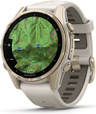 Garmin Fenix 8 AMOLED 43 mm Safírové Soft Gold Nerezová Ocel Fog Gray Silikonový Řemínek Unisex Hodinky