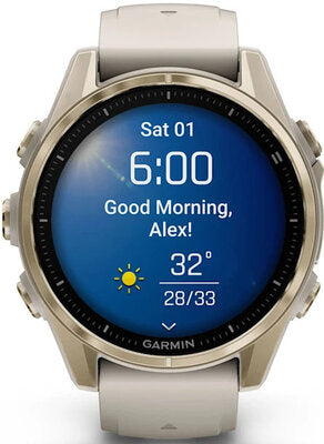 Garmin Fenix 8 AMOLED 43 mm Safírové Soft Gold Nerezová Ocel Fog Gray Silikonový Řemínek Unisex Hodinky