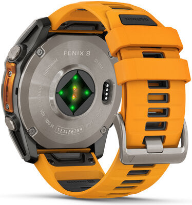 Fenix 8 AMOLED 51mm Sapphire Titanium Graphite Spark Orange Band