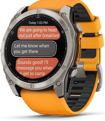 Fenix 8 AMOLED 51mm Sapphire Titanium Graphite Spark Orange Band