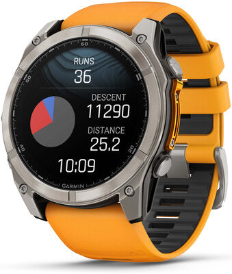 Fenix 8 AMOLED 51mm Sapphire Titanium Graphite Spark Orange Band