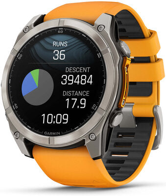 Fenix 8 AMOLED 51mm Sapphire Titanium Graphite Spark Orange Band