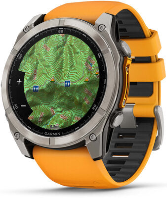 Fenix 8 AMOLED 51mm Sapphire Titanium Graphite Spark Orange Band