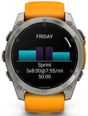 Fenix 8 AMOLED 51mm Sapphire Titanium Graphite Spark Orange Band