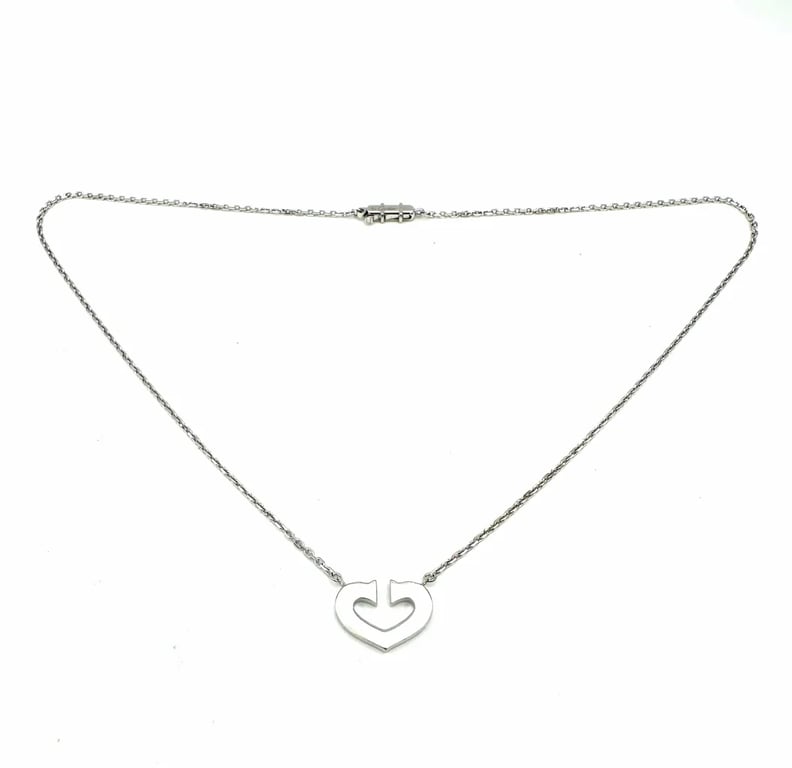 Cartier Heart and Symbol Náhrdelník z Bílého Zlata