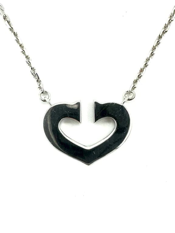 Cartier Heart and Symbol Náhrdelník z Bílého Zlata