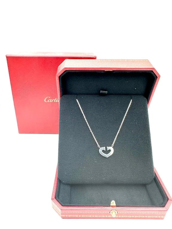Cartier Heart and Symbol Náhrdelník z Bílého Zlata
