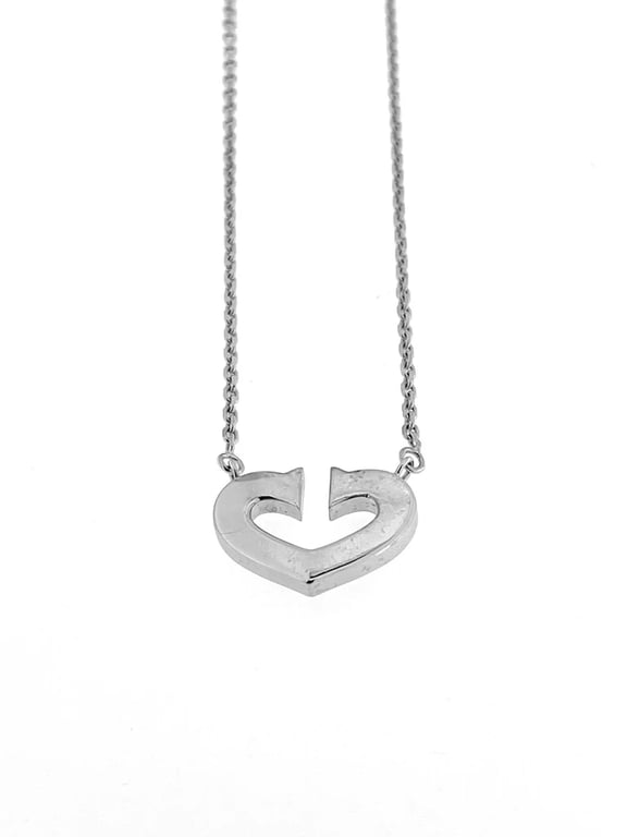 Cartier C Collection Srdcový Náhrdelník z Bílého Zlata