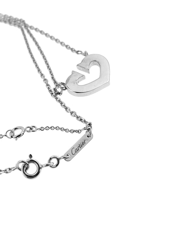 Cartier C Collection Srdcový Náhrdelník z Bílého Zlata