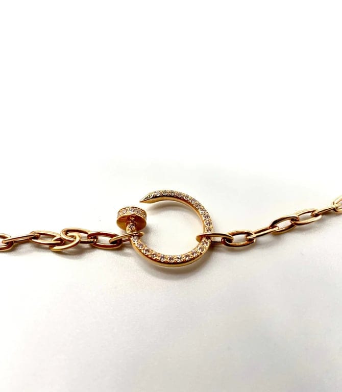 Cartier Juste Un Clou Sautoir Náhrdelník z Růžového Zlata s Diamanty