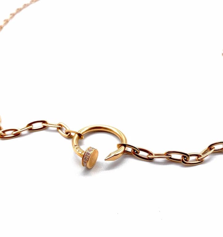 Cartier Juste Un Clou Sautoir Náhrdelník z Růžového Zlata s Diamanty