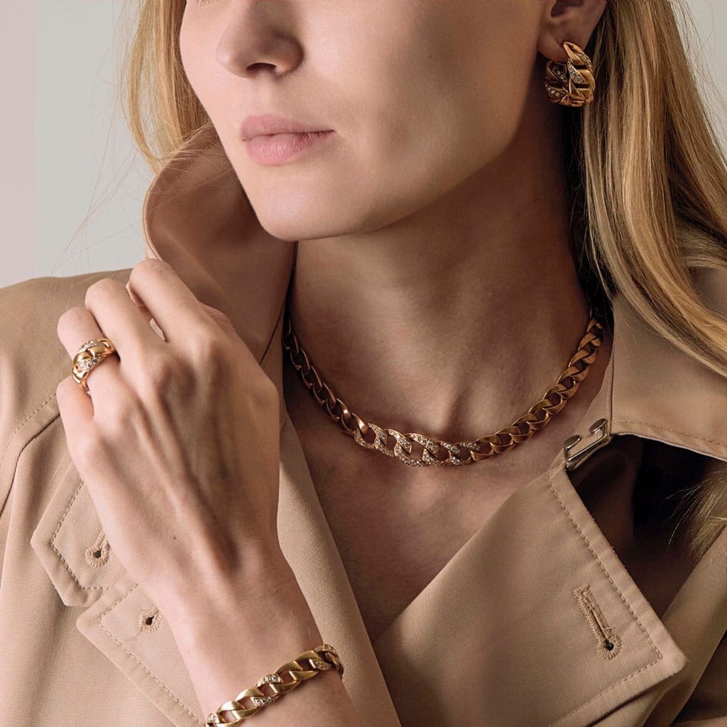 Cartier Bergamo Náhrdelník ze Žlutého Zlata s Diamanty