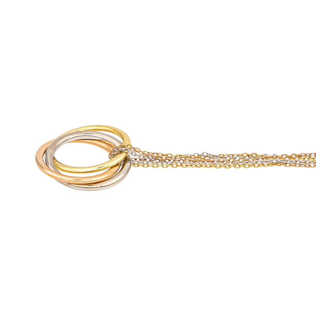 Cartier Trinity Náhrdelník z Trojbarevného Zlata s Diamanty