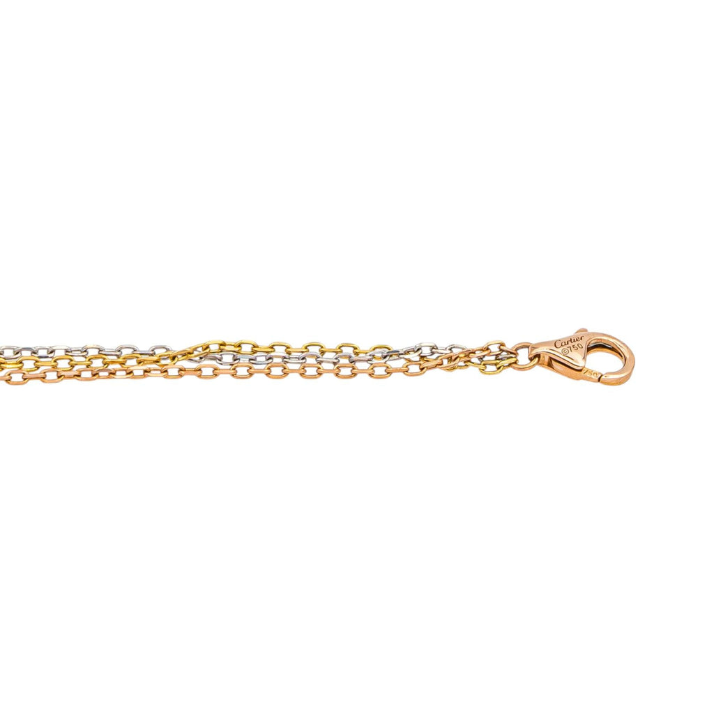 Cartier Trinity Náhrdelník z Trojbarevného Zlata s Diamanty