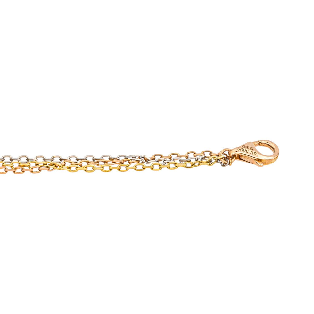 Cartier Trinity Náhrdelník z Trojbarevného Zlata s Diamanty