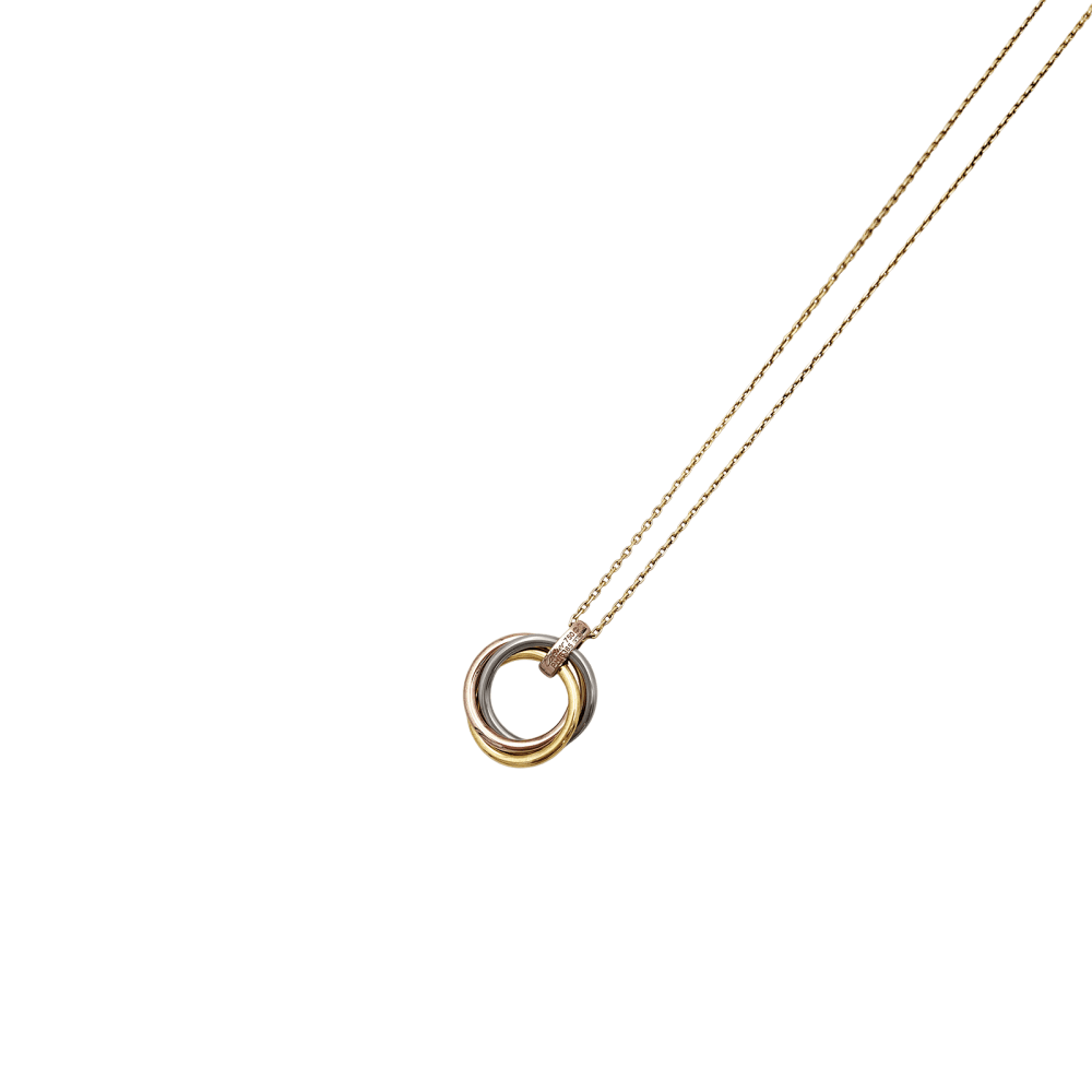 Cartier Trinity Náhrdelník z Trojbarevného Zlata s Diamanty