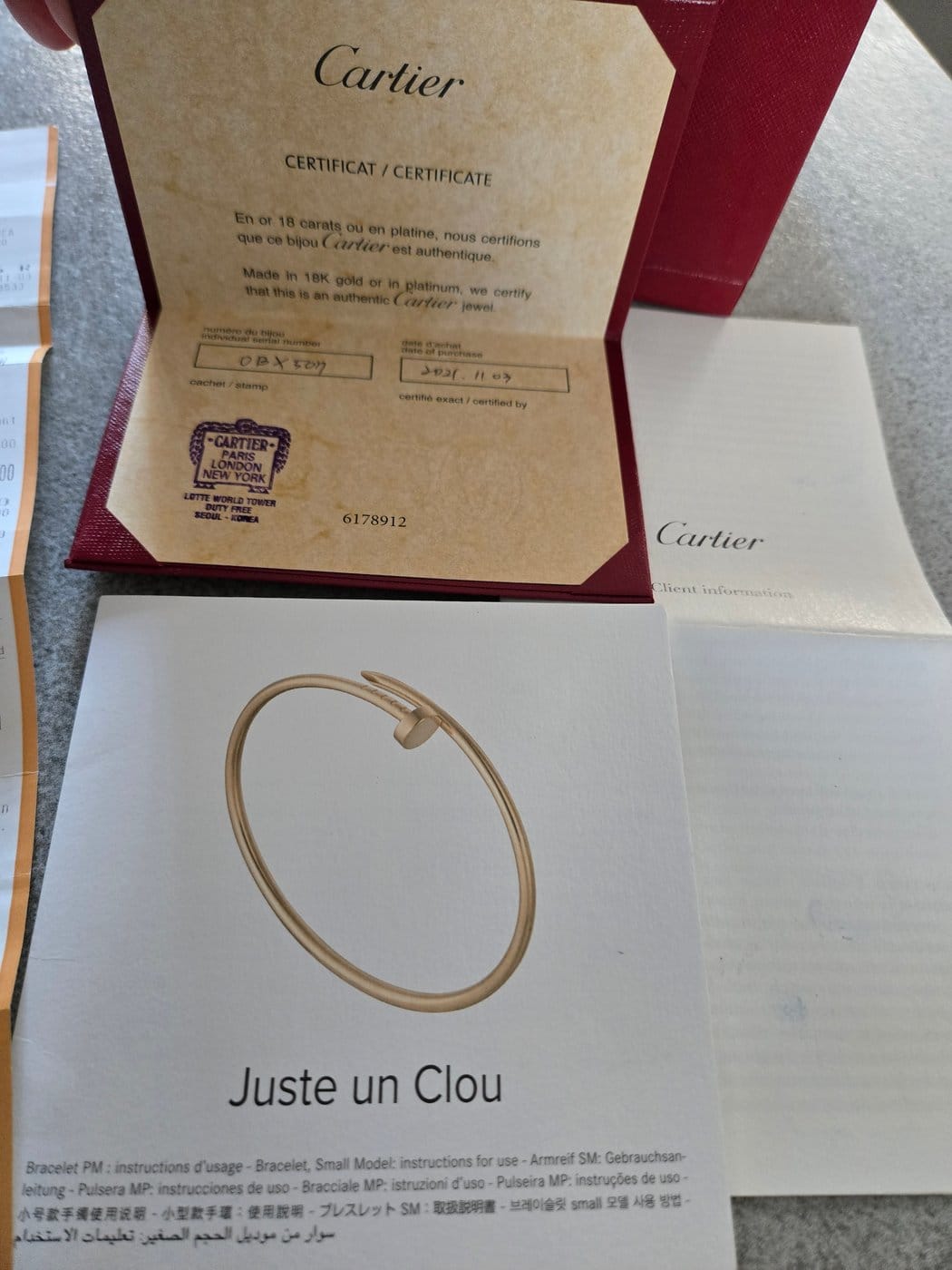 Cartier Juste un Clou Náramek Malý Model z Růžového Zlata s Diamanty