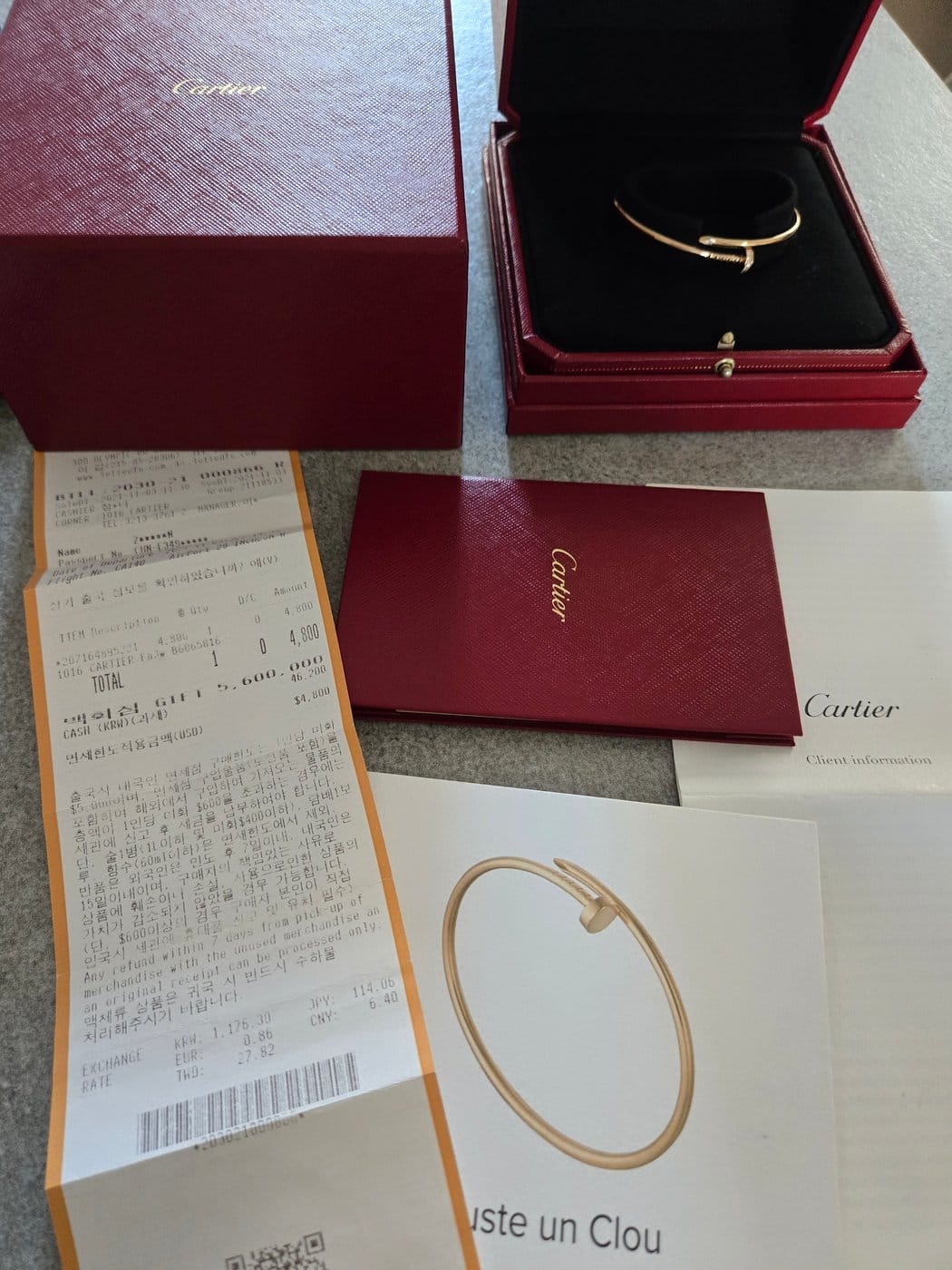 Cartier Juste un Clou Náramek Malý Model z Růžového Zlata s Diamanty