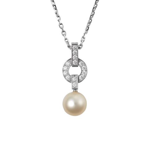 Cartier Himalia Náhrdelník z Bílého Zlata s Perlou a Diamanty